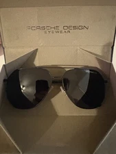 Porsche Aviator Sunglasses Polarized, Matte Black, Smoke, PH12