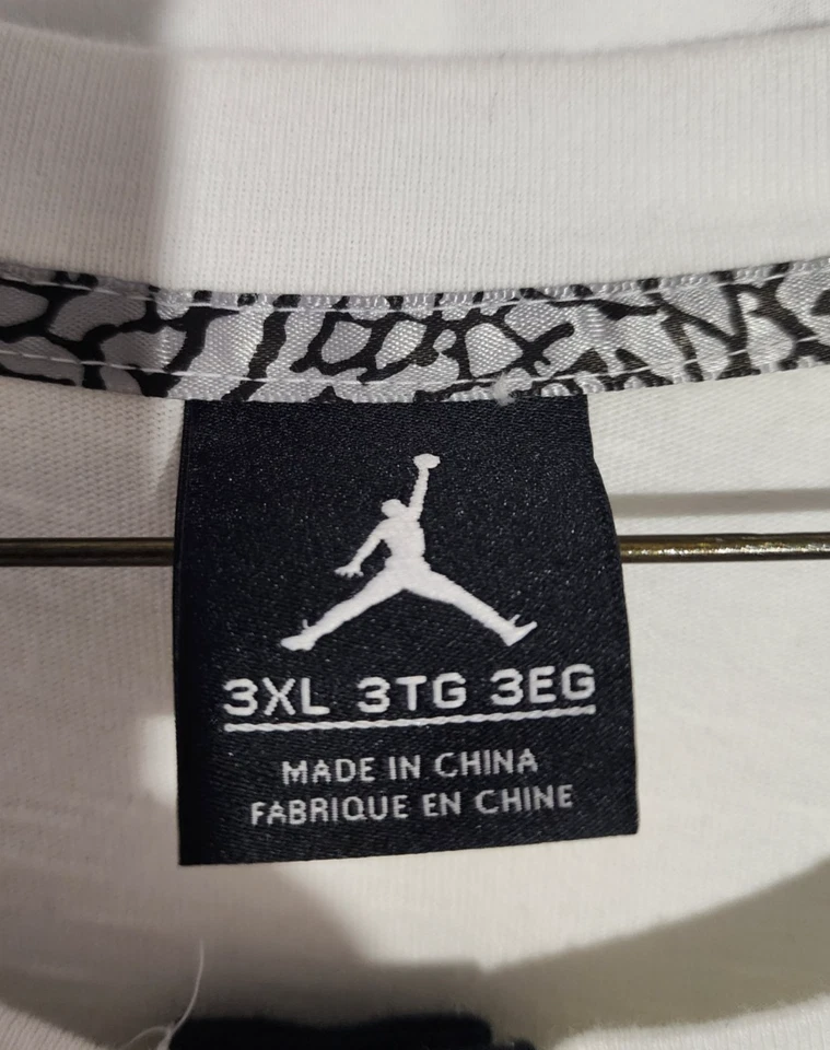 Camisa Air Jordan 1/4 Botón Manga Larga Blanca/N Negra Mangas Jumpman Hombres 3XL Foto 3 de 4