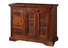 Landhaus Kolonial-stil Kommode dunkel Holzkommode Sideboard Akazie Holz massiv