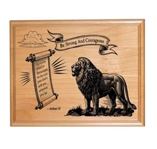 Decorative Wall Plaque Alderwood 8" X 10" Be Strong Laser Engraved Wall or Desk