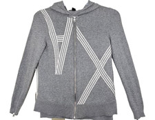 ARMANI EXCHANGE WOMEN S HOODED ZIP SWEATER GRAY SIZE S 100 COTTON A X LOGO