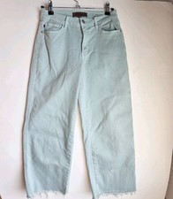 Judy Blue Garment Dyed Light Blue Raw Hem Wide Leg Cropped Jean Size 3/26 EUC