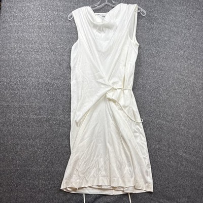 Diane von Furstenberg Amami White Wrap Dress Size 8 NWT Sleeveless Knee Length