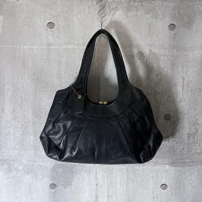 バッグ Old Coach Black Leather Shoulder Bag y2k s-l400.jpg
