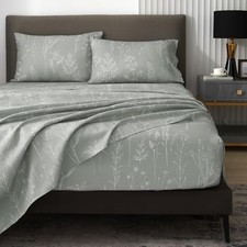 Grey King Size Sheets, 18 Inch Deep Pocket King Sheets 4 pc-King Lightgrey