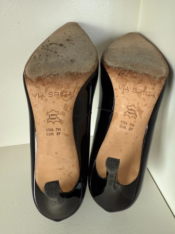 Zapatos de salón Via Spiga charol, tacones de 3,5", Vero Cuoio, talla 7 EE. UU.; 37 EUR Foto 4 de 4