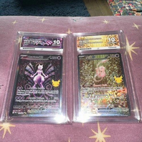 ACE 10 Mewtwo ex/Mew eX 151 &152/128 30th Celebration Special Illustration Rare