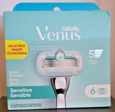 Gillette Venus Extra Smooth Sensitive 5-Blade Razor Cartridges 6 Ct Value Pack