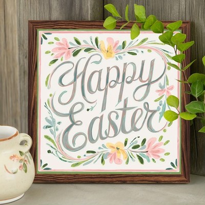 Easter Lily Wooden Plaque Cross Christian Faith Rustic Farmhouse Wall Art Decor