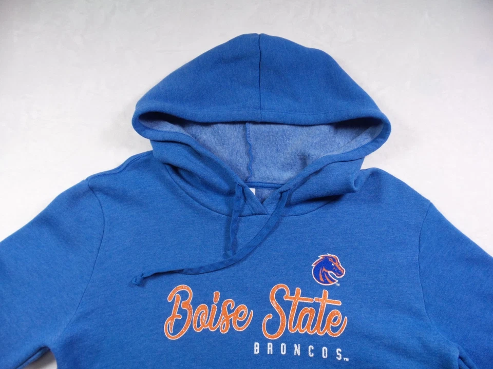 Boise State Broncos Sweatshirt Womens Large Blue Hoodie Cropped Pullover NCAA - Image 4 of 4