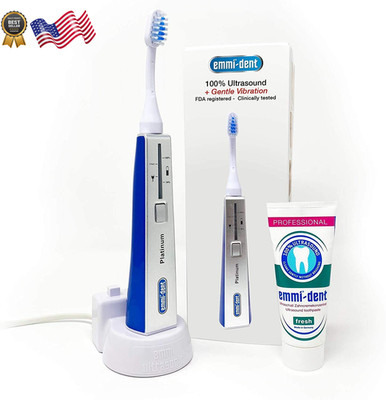 Emmi-dent Electric Toothbrush Set with Gentle 100% Ultrasound Cleaning Techno...