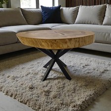 Unique Irregular Living Room Salon Tea Coffee Table Natural Raw Wood Tree Trunk