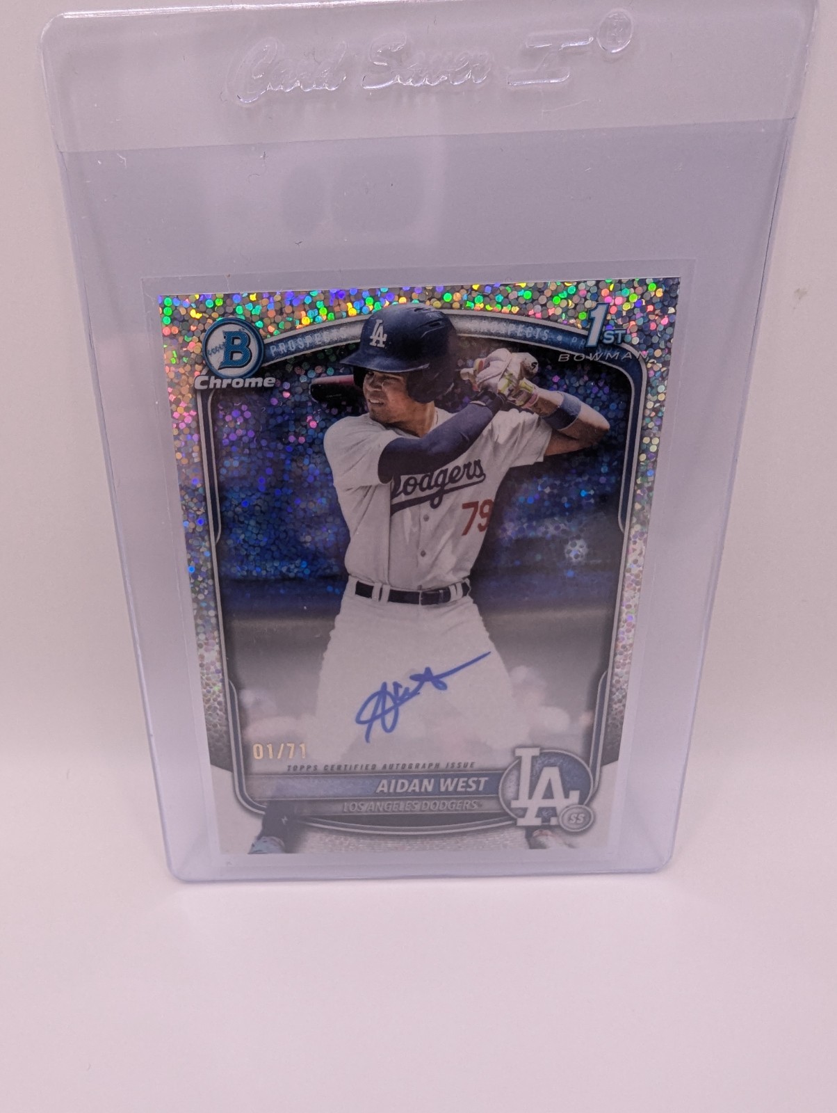 2025 Bowman Draft Chrome Prospect Aidan West 1st Sparkle Refractor Auto /71