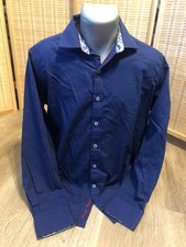 Robert Graham Men's Button Up Long Sleeve Dress Shirt Solid Blue Medium M H567