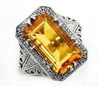 10CT  Citrine 925 Sterling Silver Victorian Look Ring Jewelry Sz 7 — photo 1