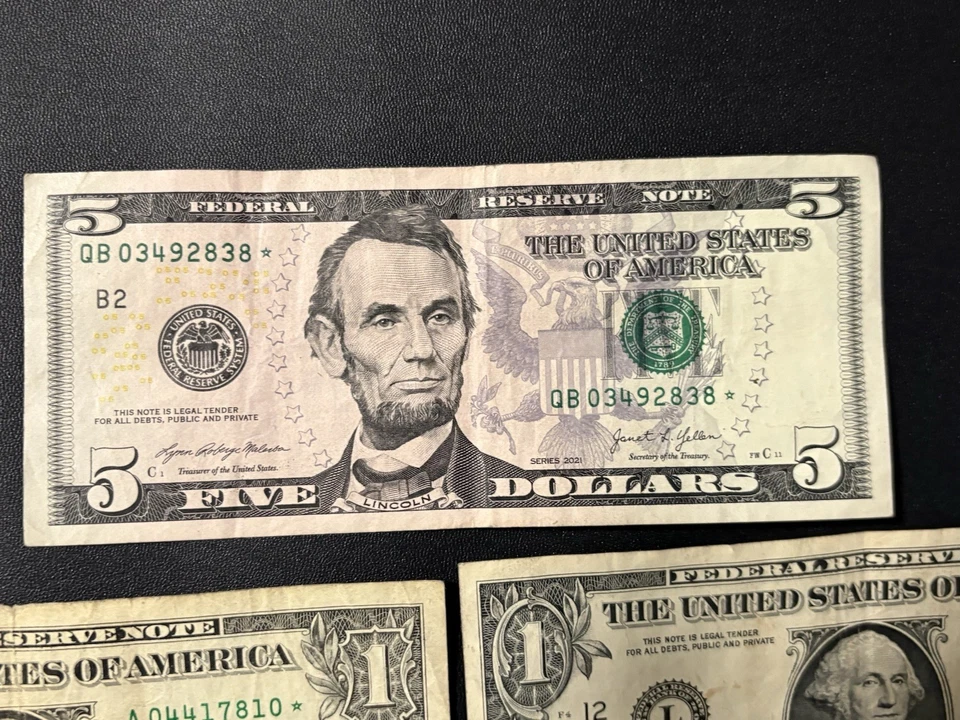 US $1 $5 Star Notes Replacement Bills Collection/Lot 2009 2013 2017 Circulated - Image 2 of 4