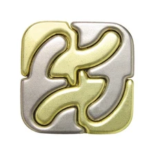 Square Hanayama Metal Brainteaser Puzzle Mensa Rated Level 6, for Ages 12 and Up