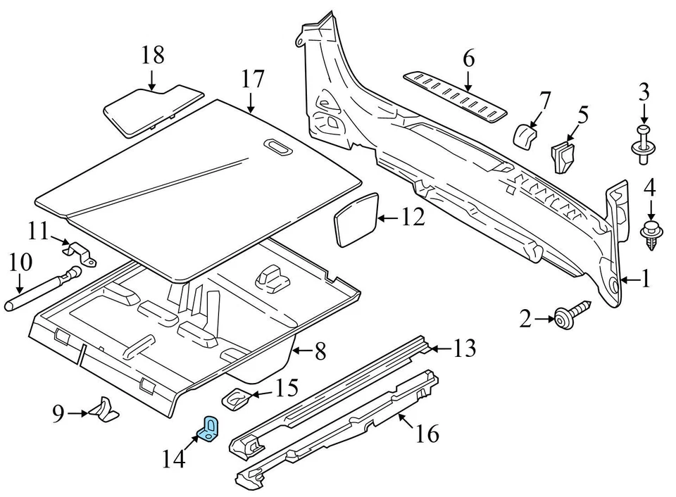 BMW 335I GT XDRIVE 2014-2015 - Anillo de gancho de amarre de carga para maletero / sujetador Foto 3 de 4