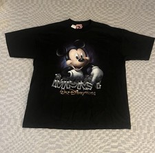 VTG 90s Walt Disney World Mickey Mouse T-Shirt Black Cartoon 3D Size L NWT
