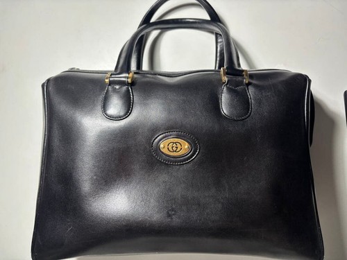 GUCCI Handbag Leather Vintage Authentic From Japan