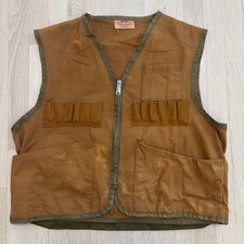 Saf-T-Bak Hunting Vest Mens M Brown Vintage Fair Shell Loops Game Bag