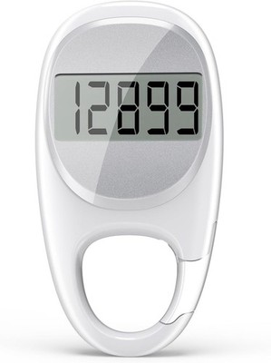 Simple Pedometer for Walking Accurate Step Tracker w/ Carabiner 3D Step Counter