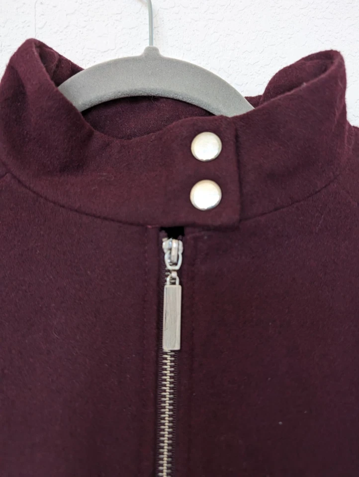 Abrigo Kate & Mallory Mezcla Lana Capa Ciruela Talla Pequeña Preppy Invierno Foto 2 de 4