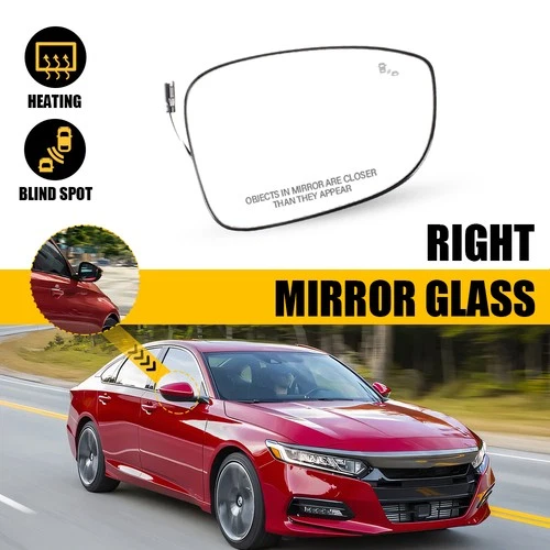Exterior Side View Door Mirror Glass RH Replacement for 2018-2022 Honda Accord