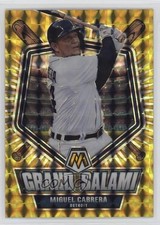 2022 Panini Mosaic Grand Salami Reactive Yellow Prizm 71/99 Miguel Cabrera s1i
