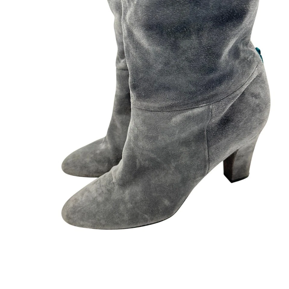 Botas SJP by Sarah Jessica Parker Gris Gamuza Cuero Tacón Hasta la Rodilla Talla 40 Foto 4 de 4