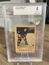 1951 52 Parkhurst #90 Jack Evans BVG 4 VG-EX Rc Rookie New York Rangers