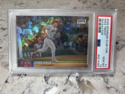 MIKE TROUT 2020 Topps Stadium Club Chrome REFRACTOR #1 PSA 10 GEM MINT
