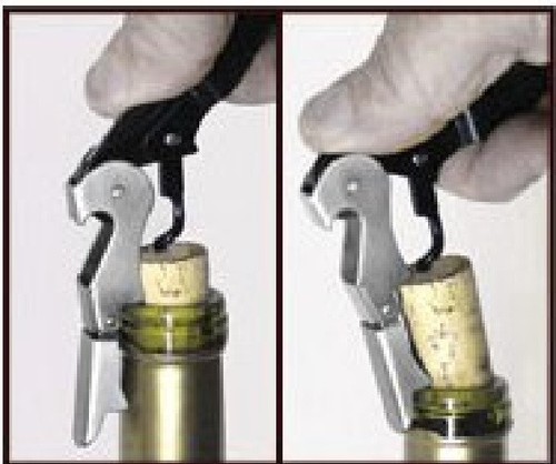 1-10 Stainless Corkscrew Doubled Hinged Waiters Wine Bottle Opener Foil Cutter - Picture 11 of 19