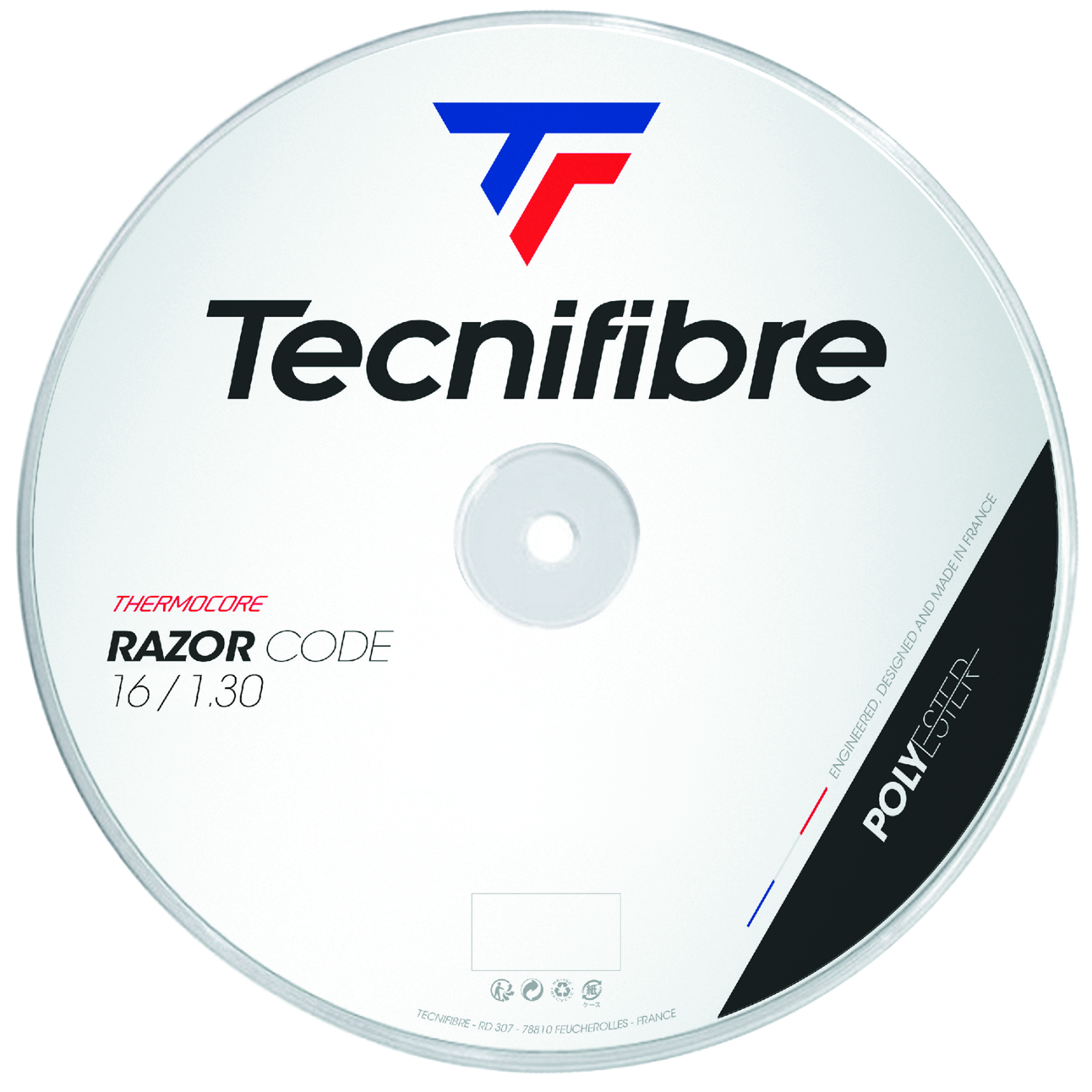 Tecnifibre RAZOR CODE Tennis String - 1.30mm/16G - 200m Reel - Blue