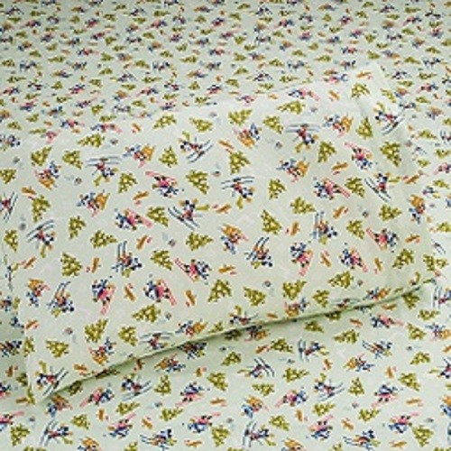 Disney's Mickey and Minnie Skiing Twin Size Flannel Sheet Set MIP NEW!!! - Bild 1 von 1