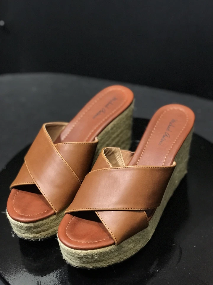 Alpargatas cuñas para mujer Michael Antonio marrón hechas por el hombre Foto 4 de 4