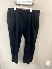 Haggar Mens Classic Fit Stretch Twill Pants, 401 Dark Navy Size 44Wx29L