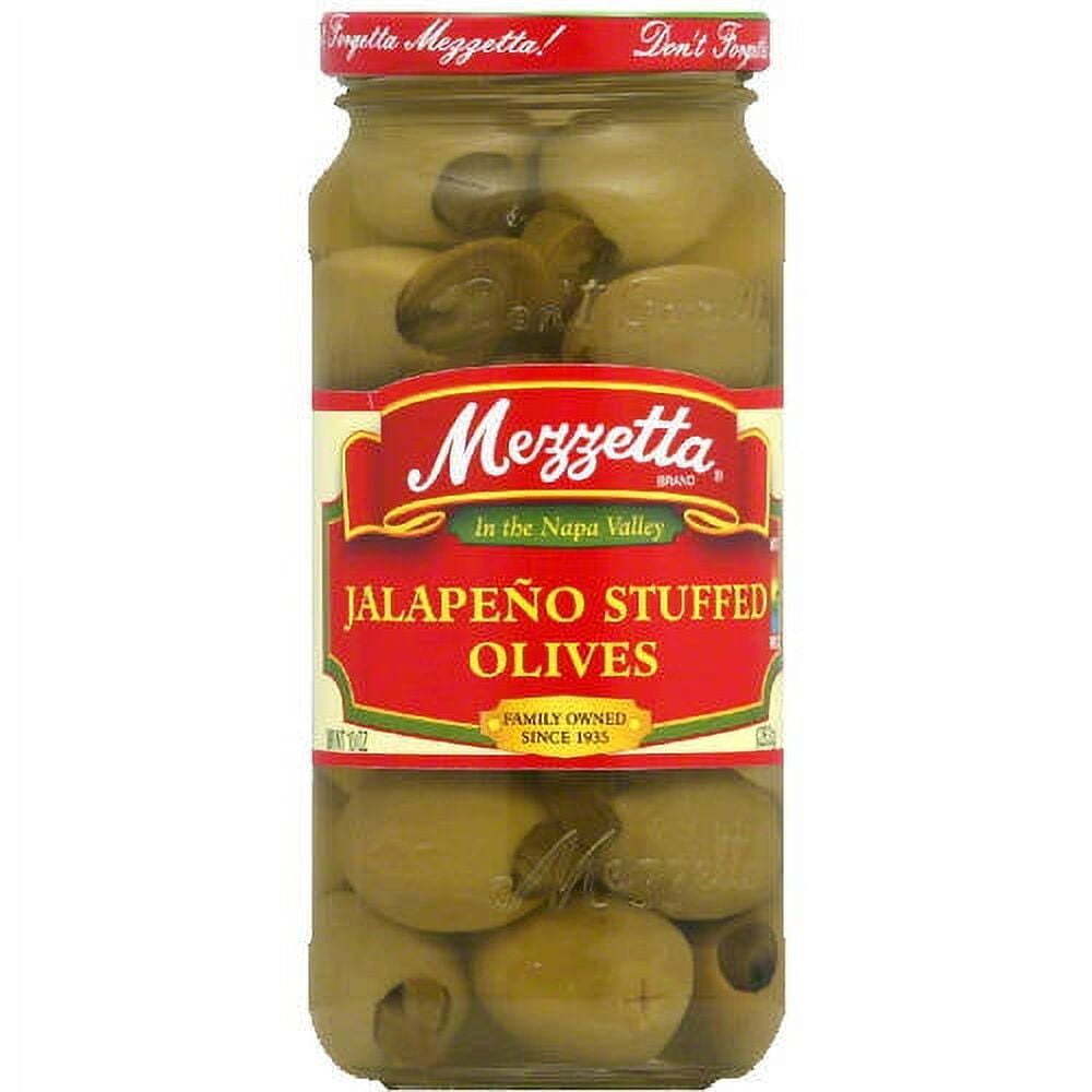 Mezzetta Jalapeno Stuffed Olives 10 Oz (Pack of 6) Glutenfree