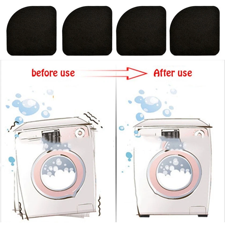 4x Washing Machine Pads  Shock Non-Slip Mats Refrigerator Anti-Vibration Pads - Image 2 of 4