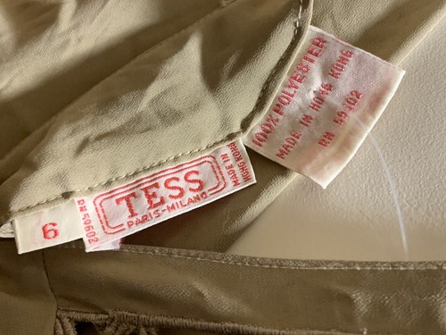 Vintage Tess Shirt Paris Milano Tan Beige Dress Shirt Classy - Picture 9 of 12
