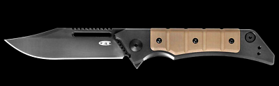 Zero Tolerance 0223 - Black DLC Clip Point - Earth Brown G10 Black