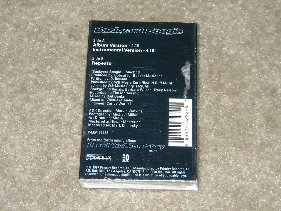 Mack 10 "Backyard Boogie" Gangsta Hardcore Rap. Brand New Single Cassette tape. - Image 2 of 3