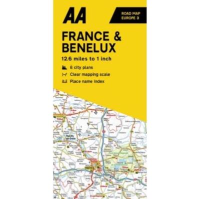 AA Road Map France & Benelux by N.A. Sheet map, folded