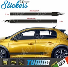 2 Adhesive Side Stripes Universal Flames Tuning Car