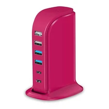 Usb Charging Station Multiports Charging Hub 6 Ports Dual Typec Usb Tower Fast C