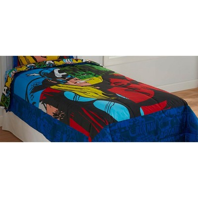 MARVEL Comics AVENGERS Superhero TWIN BED COMFORTER - Thor ...