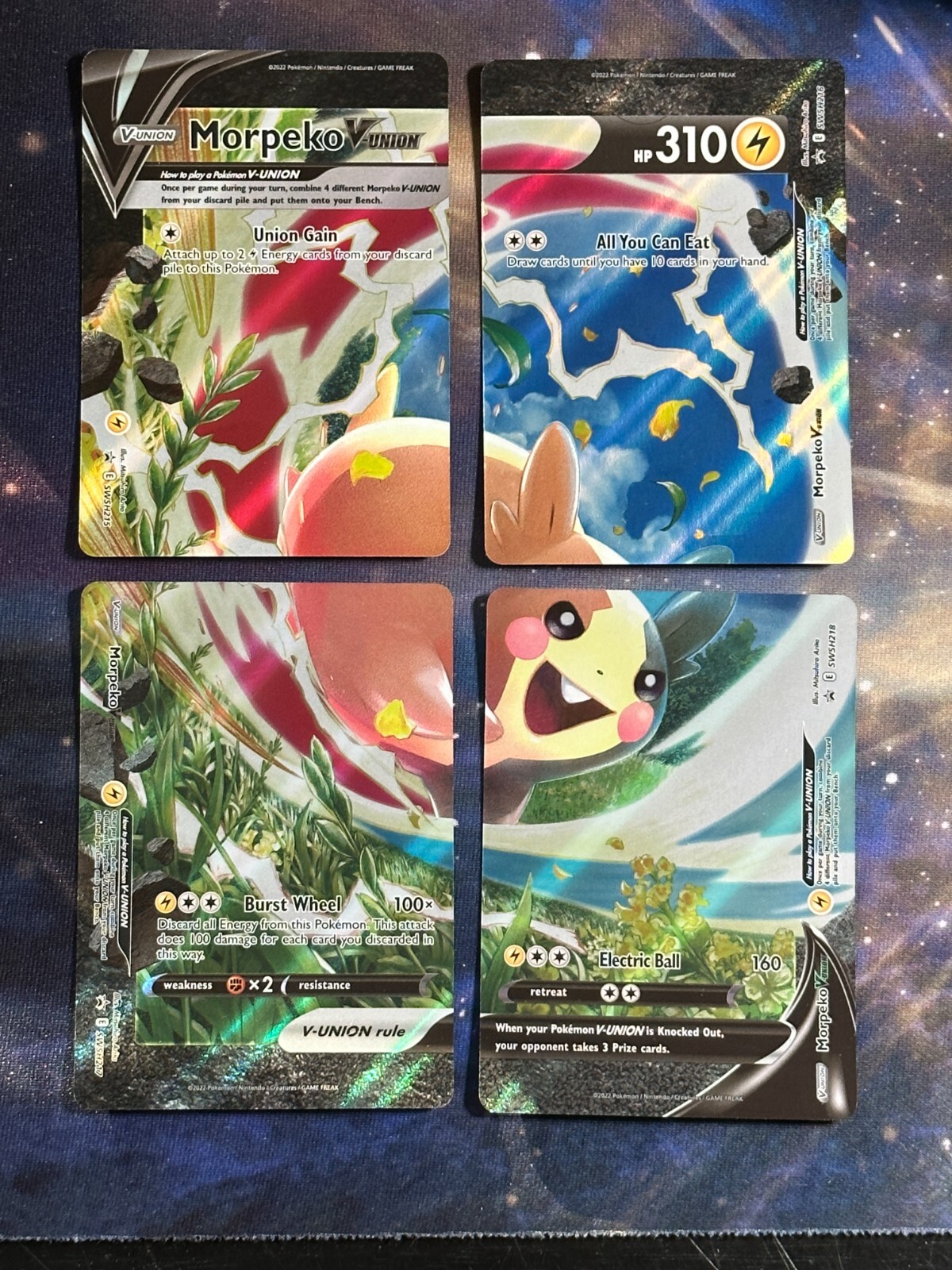 POKEMON! Morpeko V-Union SwSH SWSH215 Black Star Promo Set of 4 NM