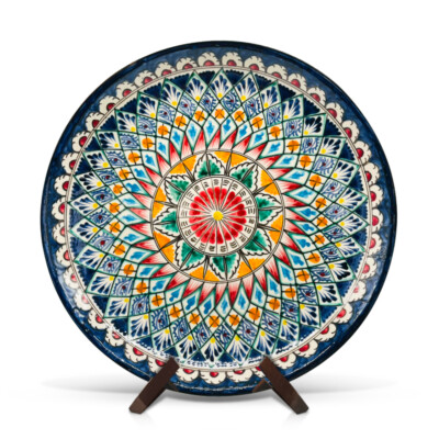 Assiette En Céramique Orientale Peinte À La Main Marocaine 22,5 Cm