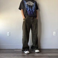 Vintage Y2K Green Corduroy JNCO Skater Pants
