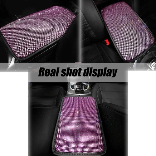 Rhinestone Bling Car Center Console Cover Protector Arm Rest Cushion Pads - Picture 2 of 6